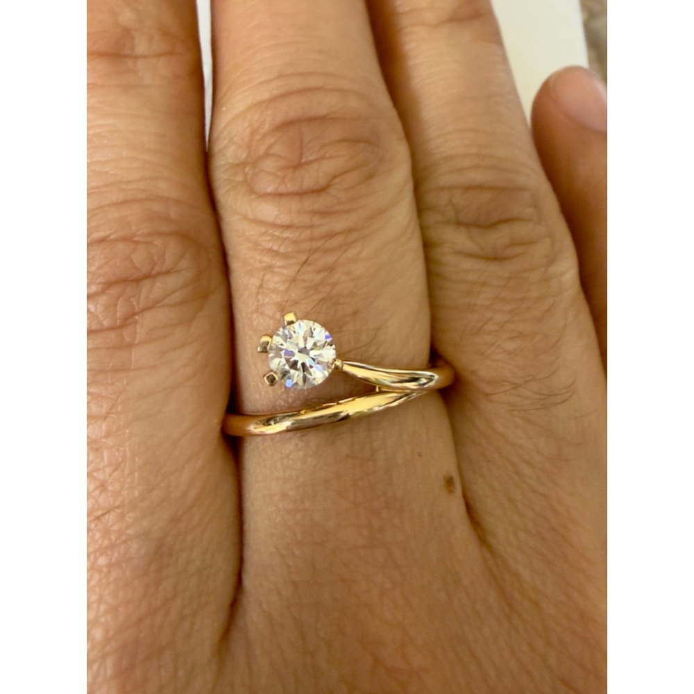 PANDORA Nova 0.50ctw Lab-Grown Diamond 14k Gold Asymmetric Ring Size 54